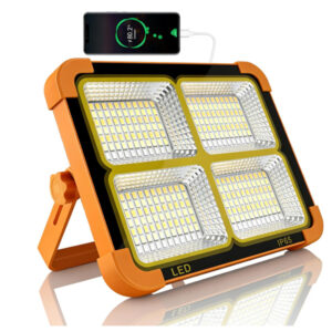 Solar Portable Rechargeable Work Light, 10000mAh 120W Magnetic Flood Battery Work Light 10000LM Outdoor LED Camping Light IP65 Waterproof for Jobsite Repair, Camping, Father's Day Gift