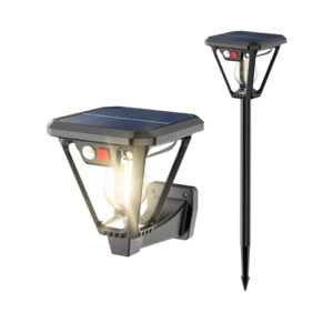 Abs Solar Lights Outdoor with Motion Sensor with 3 Lighting Modes, Ground Mounting and Wall Mounting, Waterproof Outdoor Solar LED Light, Garden Light, Suitable for Garden